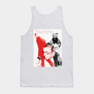 Jean Paul Sartre Collage Portrait Tank Top